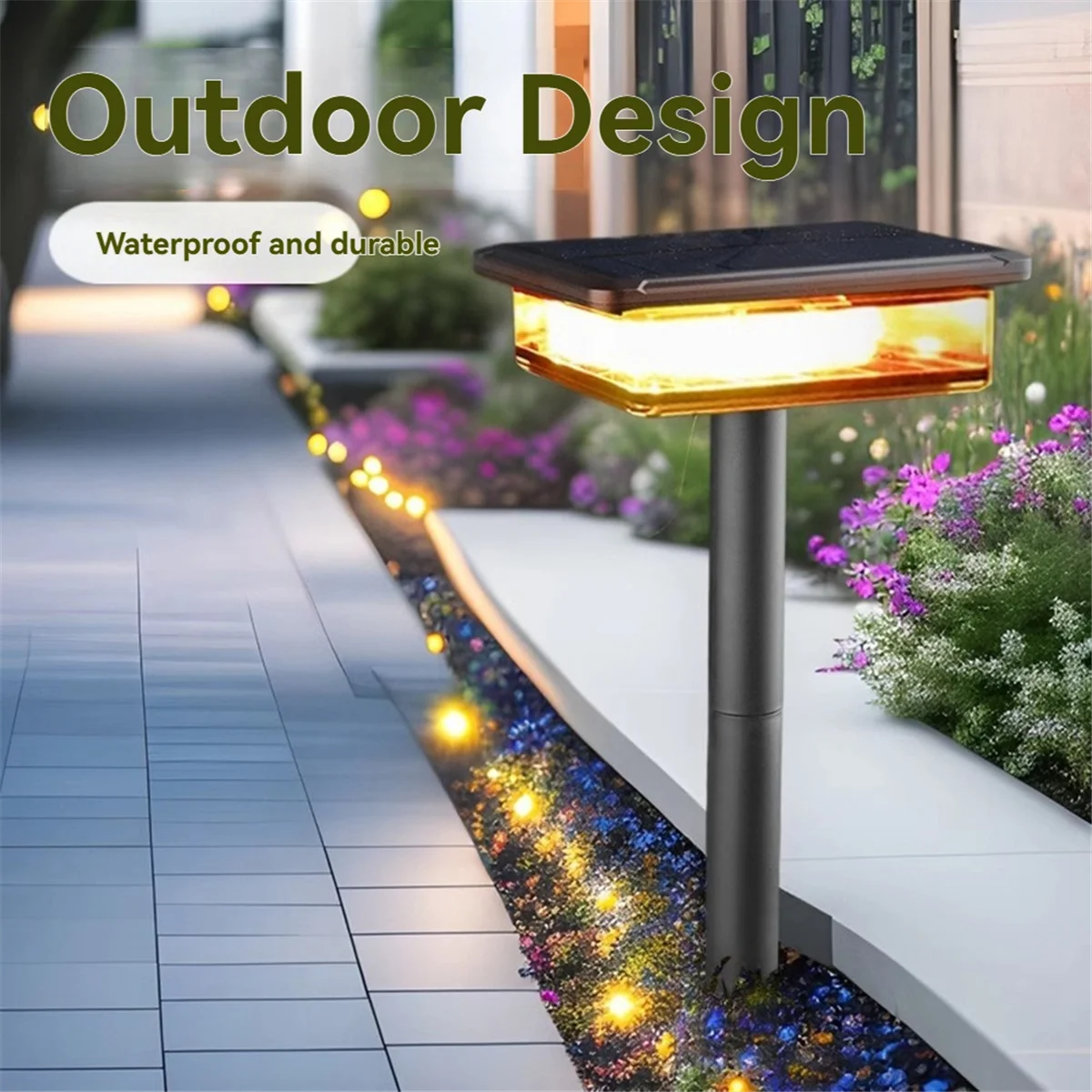 BAAU Solar Pathway Lights LED Solar Light Outdoor Lamp String Lights Outdoor Waterproof for Yard Walkway Garden Holiday Light
