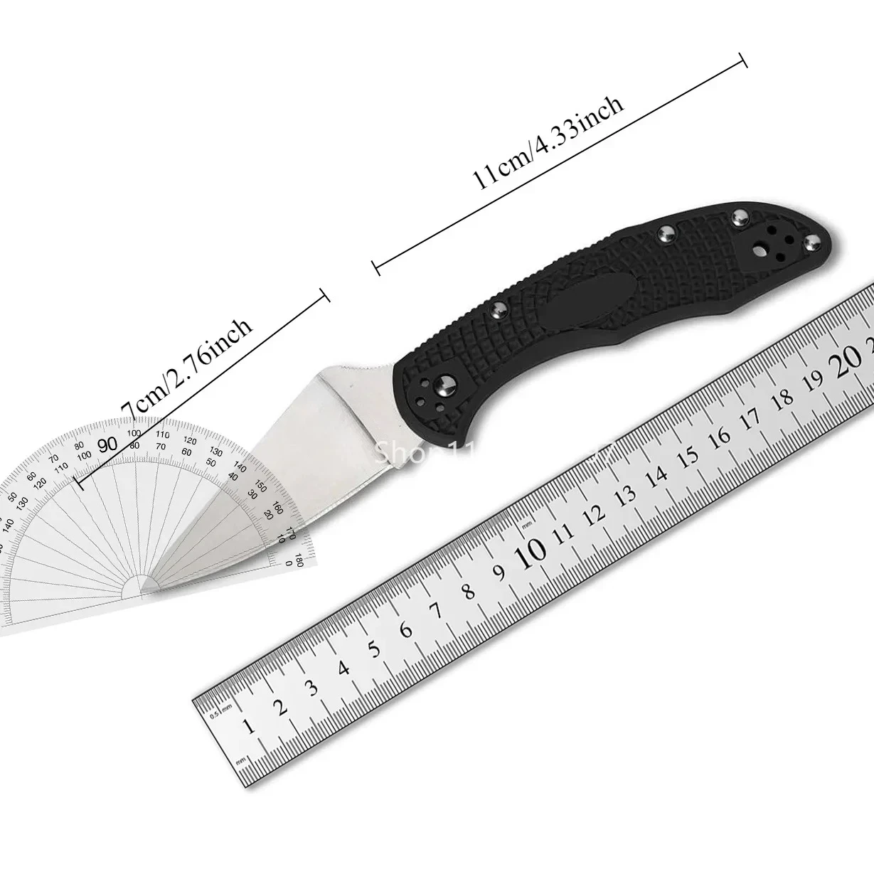 C11 Tactical Folding Knife with Nylon Handle, Spear Point Stainless Steel Blade for Outdoor Camping & Survival EDC Pocket Knife 6