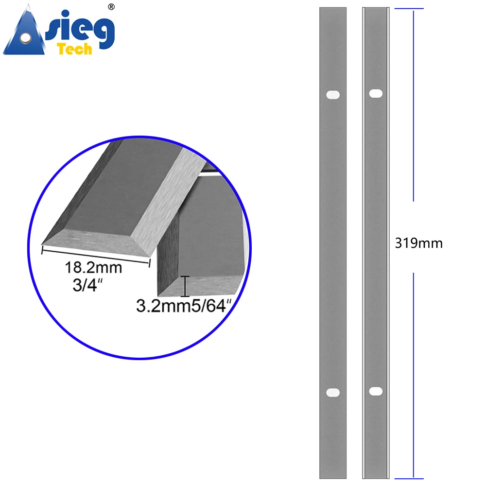 319&times;18.2&times;3.2mm HSS Planer Blade Jointer Knives HSS for Ryobi ETP1531AK AP1300 JET JWP-12 GMC TP2000 Erbauer-Set of 2 Pieces