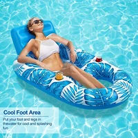 Inflatable Pool Floats Adult With Cup Holder&Backrest Comfortable Pool Chair Float Water Lounger for Summer Beach Swimming Pool 2