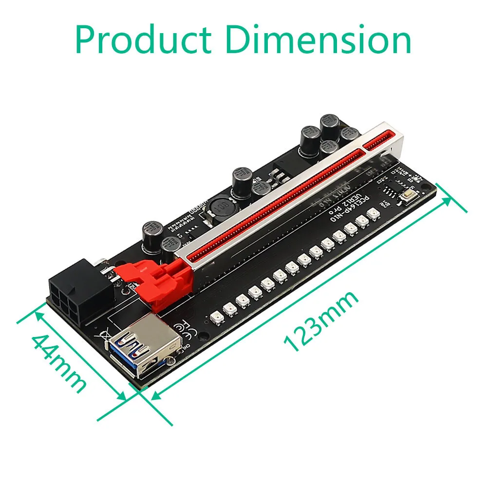 2022 ο VER009S Plus PCI Express PCIE PCI-E  ī SATA 1X  16X 6Pin   ī 0.6M USB 3.0 ̺