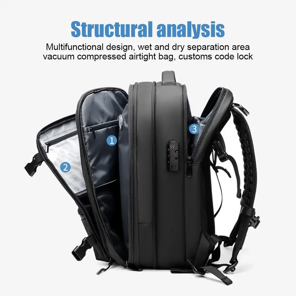 Men Travel Backpack vacuum compression Laptop Backpack Extended Large Capacity school Backpack Hiking Business backpack 4