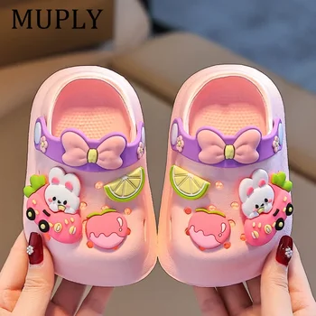 Sandali leggeri per bambini Ragazze Estate Bambino Bambino Abbigliamento da esterno Scarpe con foro Pantofole slip-on da spiaggia antiscivolo 1