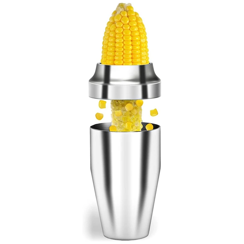 

Corn Cutter Peeler Corn Cob Stripper With Cup Corn Stripper 304 Stainless Steel Corn On The Cob Remover Kitchen Tool