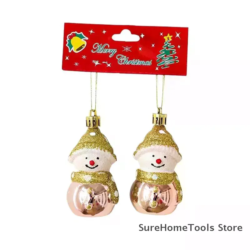 2PCS Red&white Christmas Hanging Decoration Plastic Santa Clause Christmas Tree Ornament Festival Party Supplies Xmas Baubles