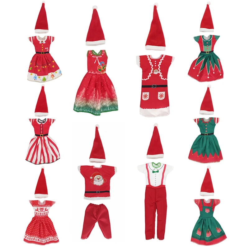 Modische Weihnachtskleid-Outfit-Hüte für 11 Zoll 30 cm Puppenkleidungszubehör – Detail 1