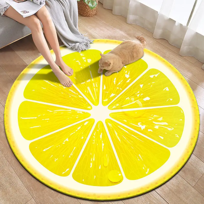 

Cartoon crystal velvet small animal carpet circular Rug