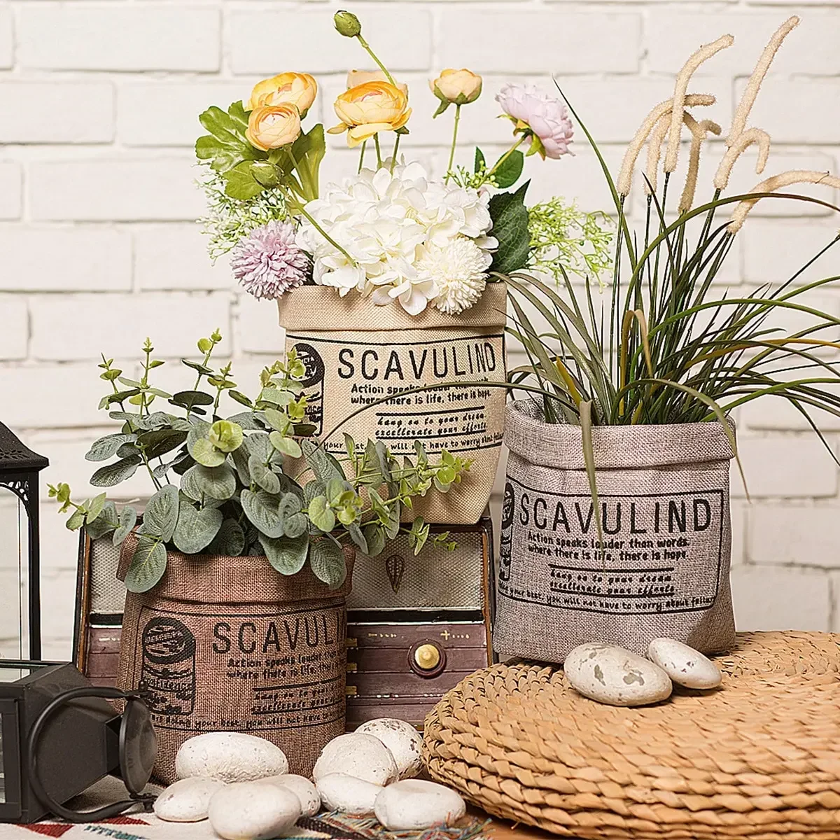 1pc-Nordic Flower Pot, Kraft Paper