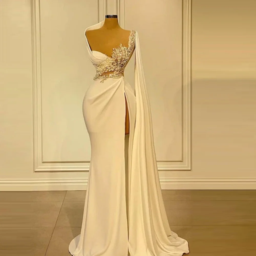 

Exquisite Mermaid Wedding Dresses Floral Appliques Lace Bridal Gowns Vertically Vestidos de Noite Custom Made for Women 02