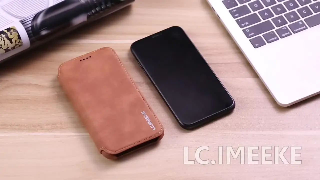 LC.imeeke Magnetic Flip Leather Phone Case For iPhone 13 12 11 14