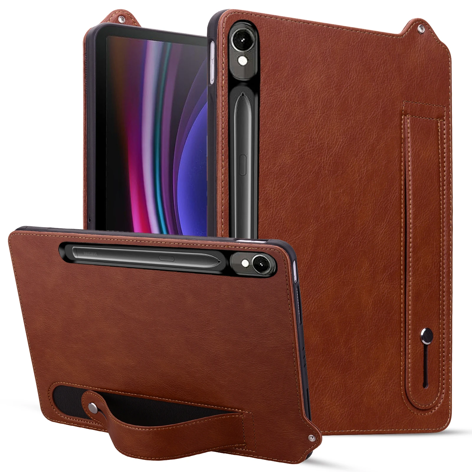 Premium Hand Strap PU Leather Soft Tablet Cover