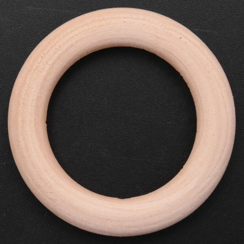 BEAU-10X Wooden Ring For Crafting DIY Craft Jewelry Making 50Mm