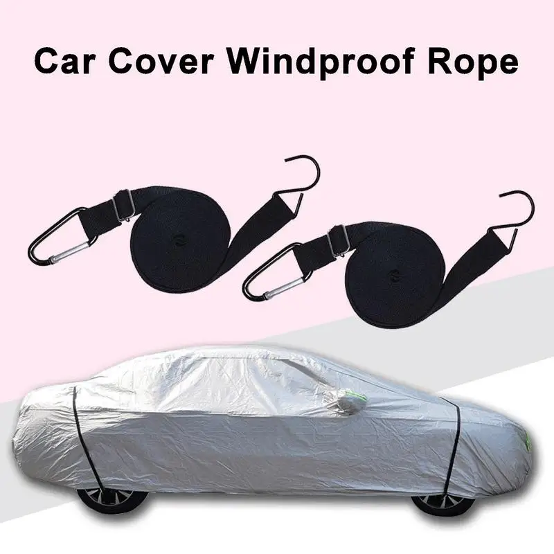 2pcsCarCoverWindproofRopeUniversalCarCoverFixedBandOutdoor