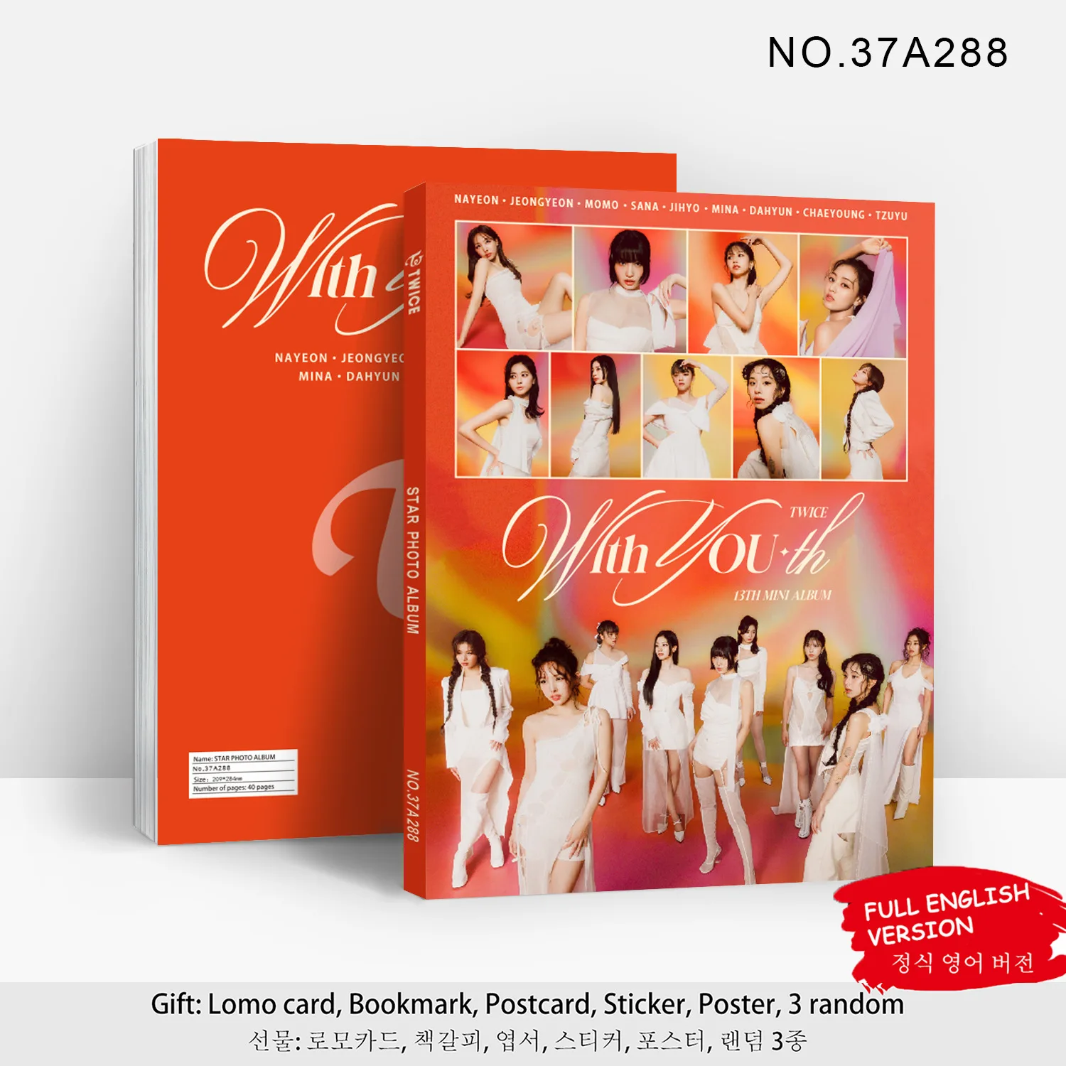 Kpop TWICE New Album 13th Mini With YOU-th HD Photo Gallery Sticker Poster Bookmark Collection Card Nayeon Momo Mina Fans Gift