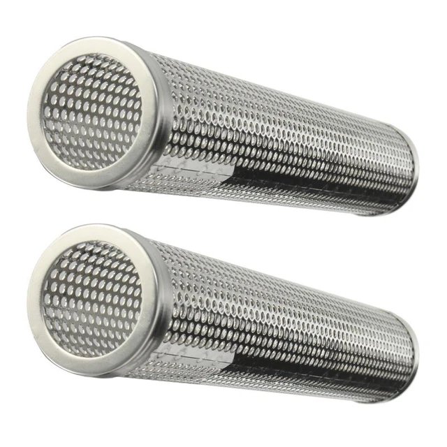 2X Kerek Grill Meleg Hideg Dohányzó Hálócső Füstgenerátor Rozsdamentes Acél Dohányos Fa Pellet Szakasz