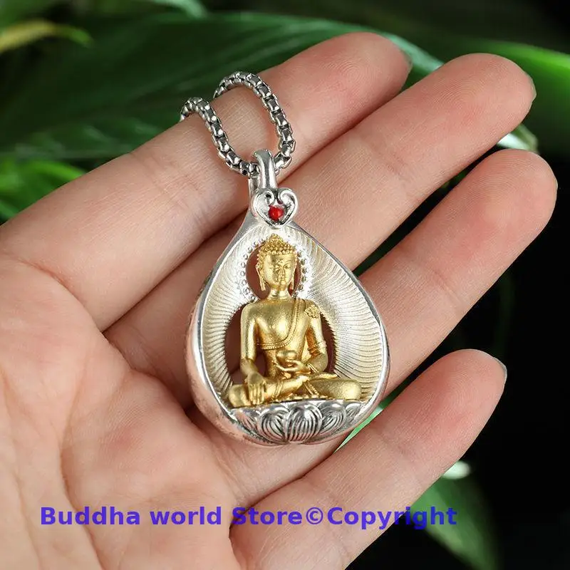 

Exclusive Thailand Buddhism efficacious Amulet healthy safety good luck Pendant exorcise evil spirit Guru Shakyamuni Buddha