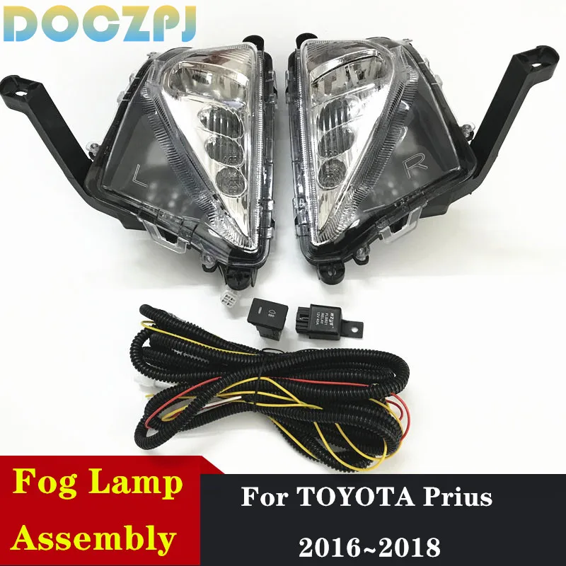

1Set Car Replacement Daytime Running Fog Light DRL Turn Signal Lamps For Toyota Prius 2016 2017 2018 With Wires and Switch