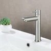 Stainless Steel Single Cold Water Sink Faucet Single Handle Bathroom Counter Basin Faucet Basin Sink Tap for Bathroom Kitchen 3
