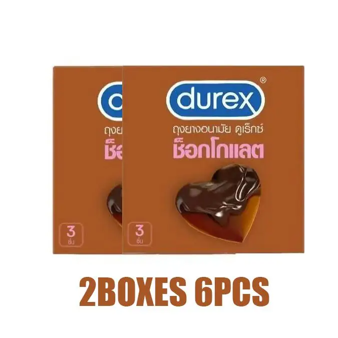 Durex Chocolate Flavored Oral Sex Penis Sleeve Ultra Thin Super Lubricanted Blowjob Feeling Sexy Safe Adult Games Sex Toys