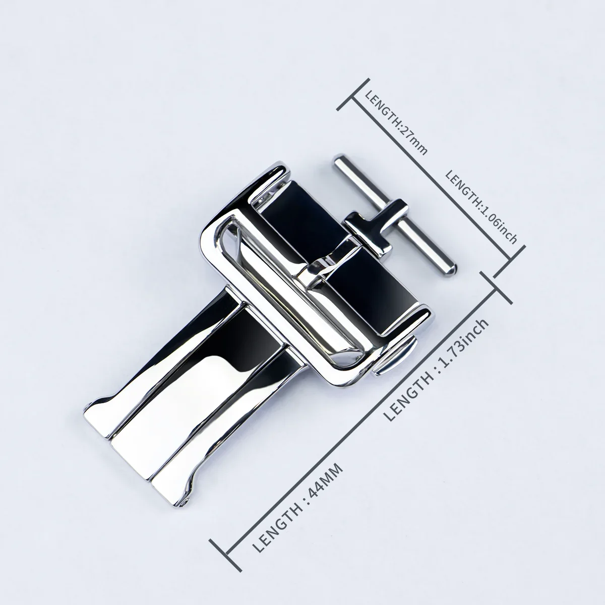 Premium Rubber Wristband with Metal Folding Clasp and Stainless Steel Buckle