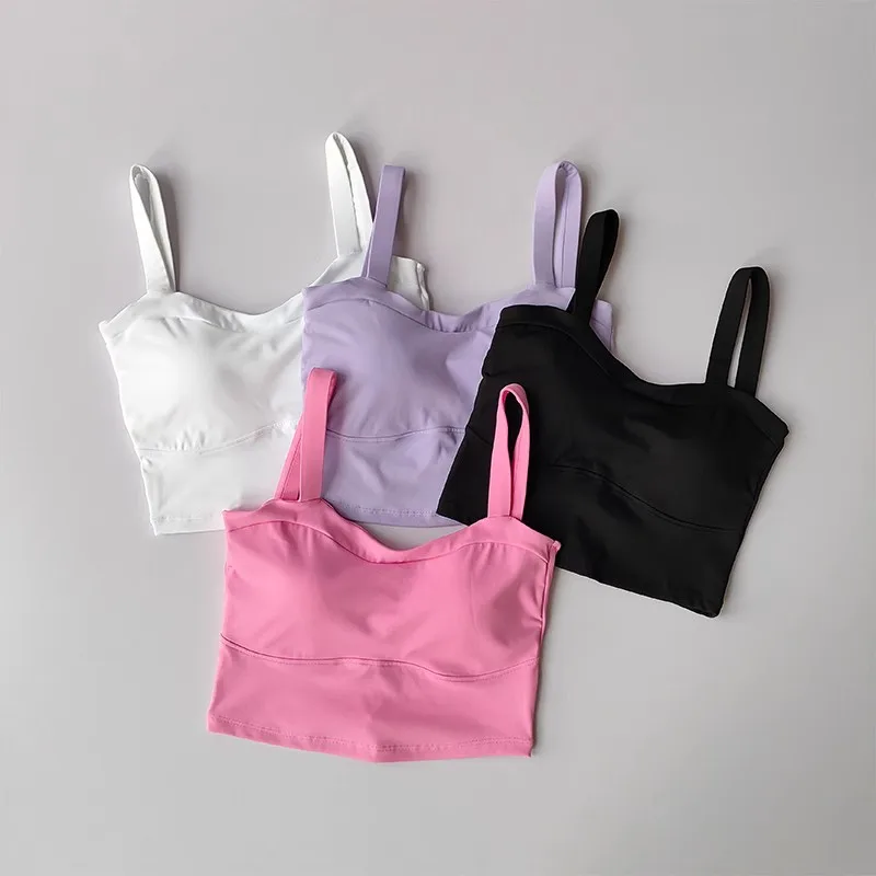 Women Sports Bra Breathable Fixed Pad Anti-sweat Fitness Top Yoga Bra Gym Crop Top Brassiere Push Up Sport Bra Gym Workout Top