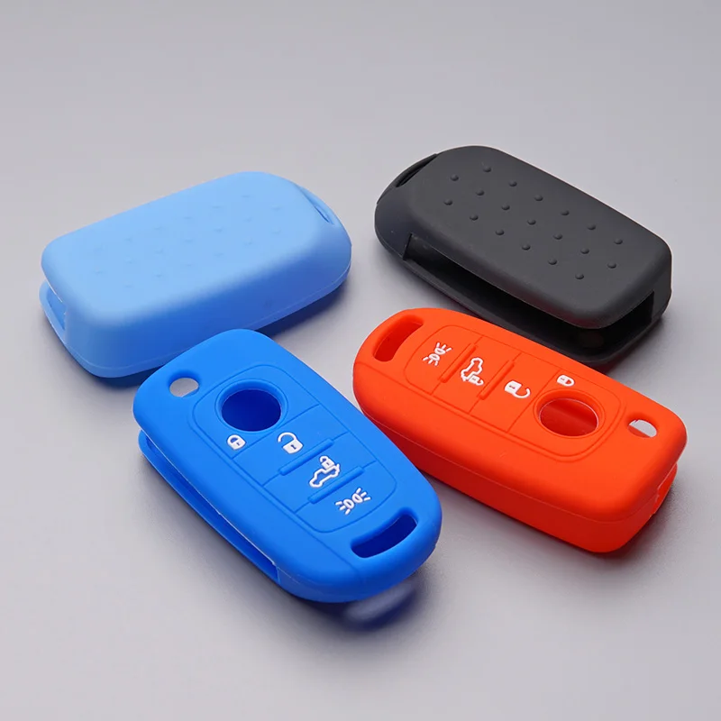 Silicone key FOB Shell Cover Case Protect skin holder For FIAT TIPO Toro 500X nuovo grazie Remote keyless 3 4 button accessories key case cover car key shell