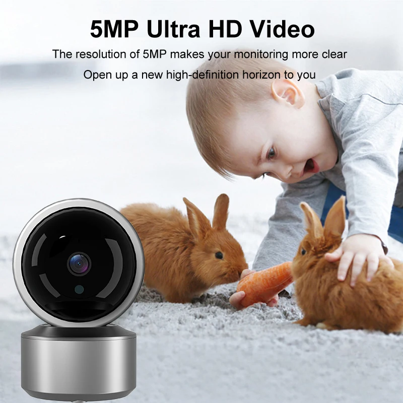 1-5PCS 5MP IP WiFi Camera Baby Monitor Indoor Surveillance Camera Wireless IP Cameras Auto Tracking Cam Two Way Audio Video Cam
