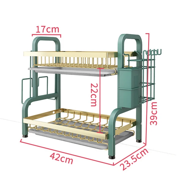 Kitchen Dish Drying Rack 2-Tier Compact 6
