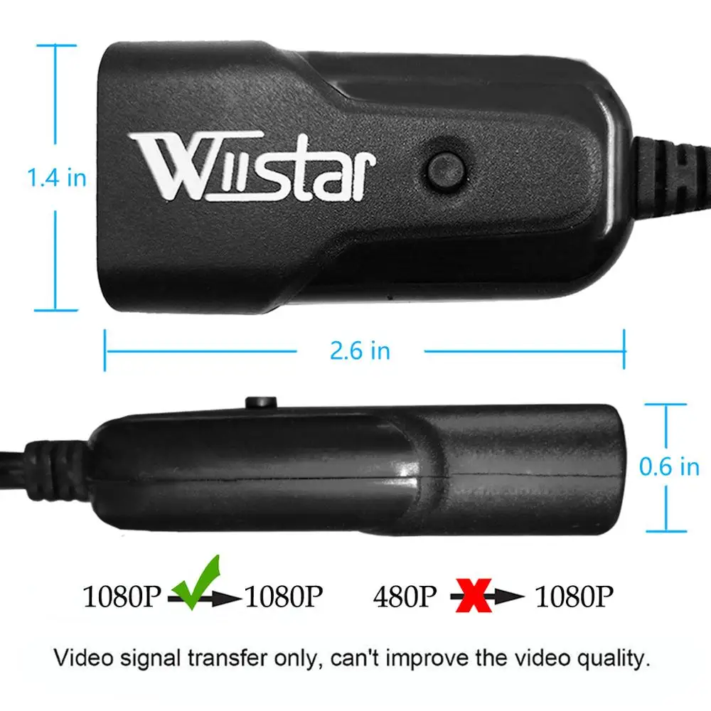 Wiistar HDMI TO AV Adapter HD Video Converter HDMI to Male RCA AV/CVSB L/R Video 1080P HDMI2AV NTSC PAL video converter