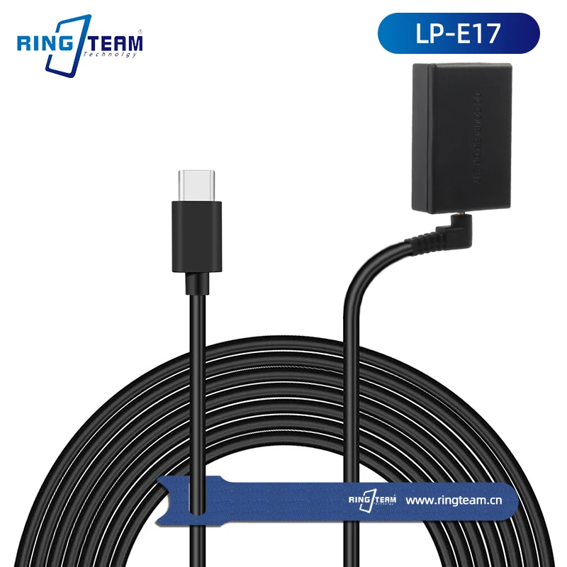 

10PCS ACK-E17 USB C Type-C Cable DR-E17 Dummy Battery PD Adapter LP-E17 Battery for Canon EOS M3 M5 M6 M6 Mark II Cameras