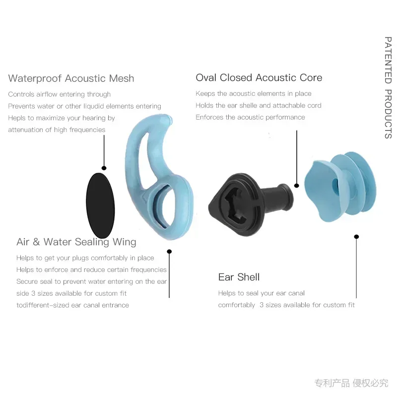 Swimming Ear Plugs Soft Silicone Sound Waterproof Earplugs Diving Water Surf Swim Water Proof Touch Ear Buds Snorkeling Set