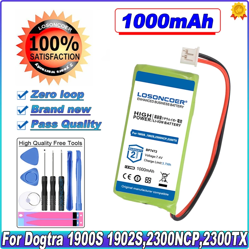 Losoncoer Bp74t2 1000mah Battery For Dogtra 1900s Transmitters,1902s