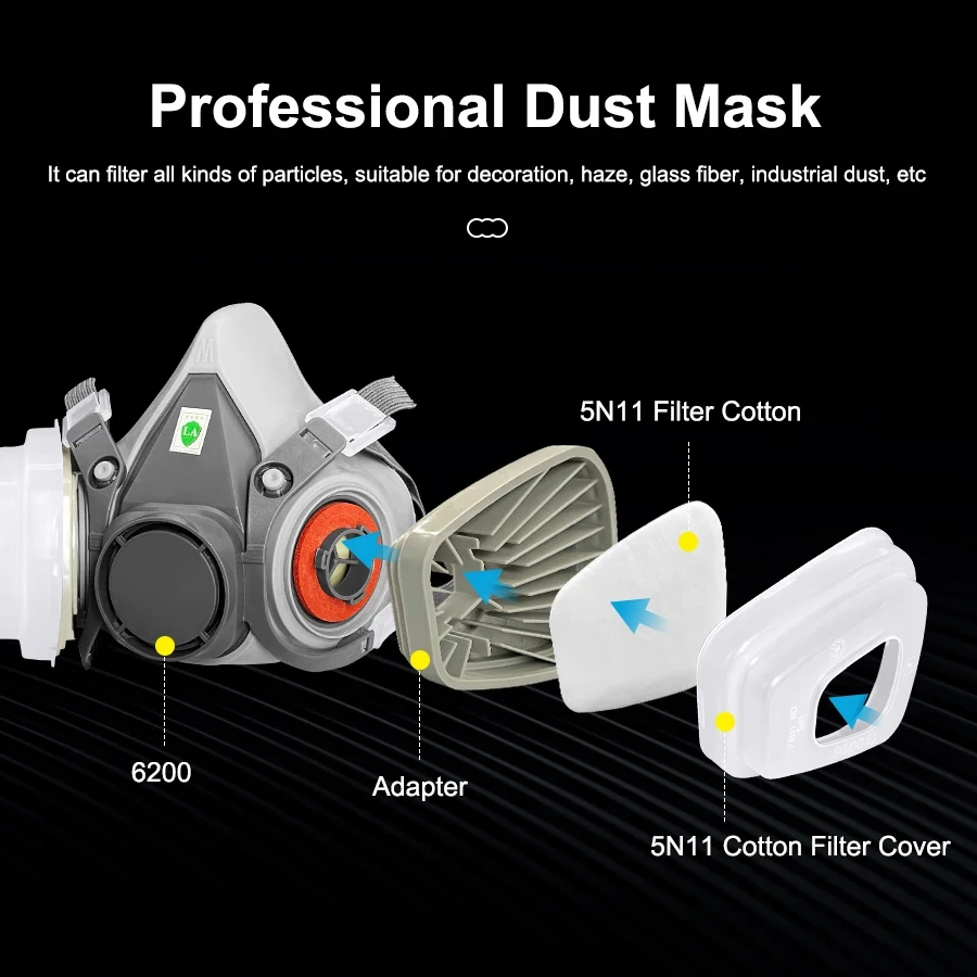 Enhanced Safety Respirator Mask with Particle Filters for Industrial and Paint Applications