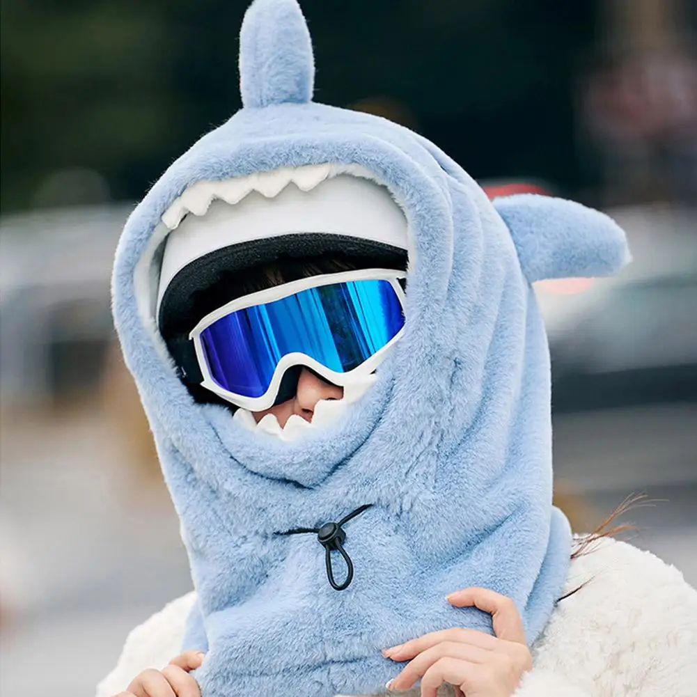 Shark Ski Helmet Cover Winter Warm Comfortable Soft Fleece Skiing Head Winter Outdoor Cycling Neck Warmer