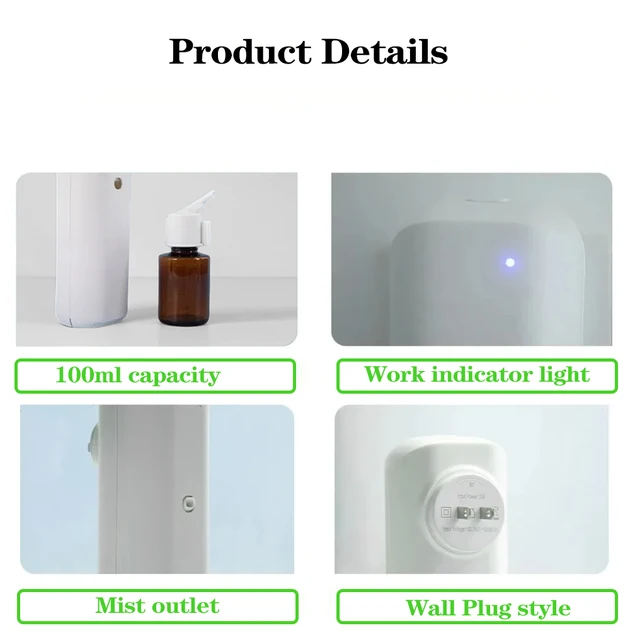 Fragrance Diffuser Coverage 300m³ Plug In Wall Waterless Essential Oil Diffuser Home Fragrance Smart Bluetooth Scent Air Machine 4