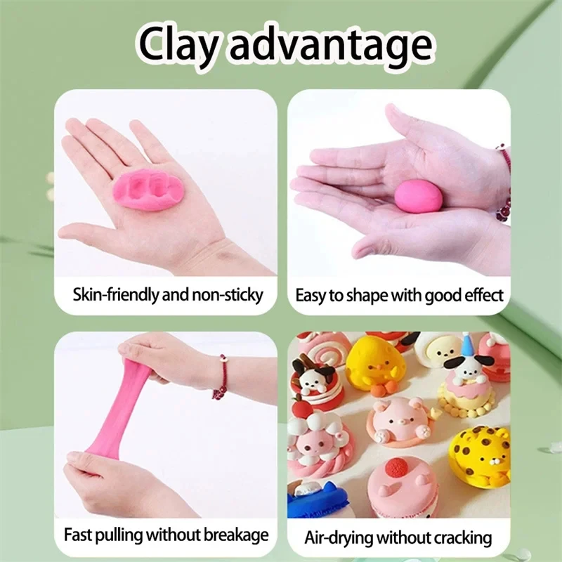 12 24 36 Color Air Dry Ultra Light Clay Set With Carving Tools DIY Craft Toy Gift 5