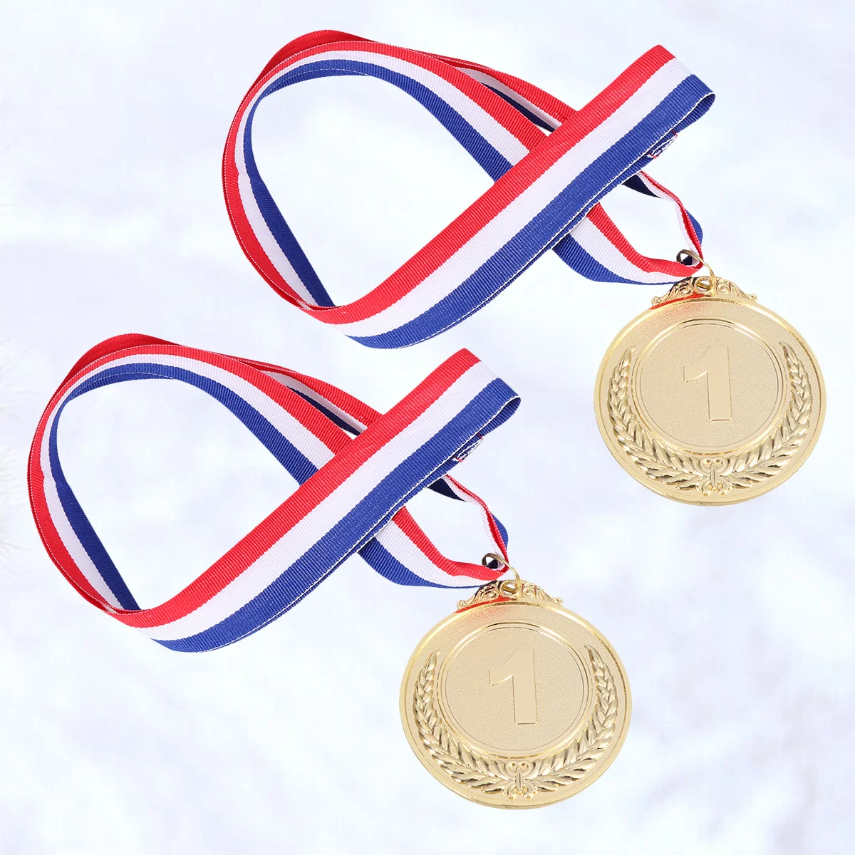 

2pcs Metal Award Medals with Neck Ribbon Wheats Winner Medal for Sports Games Competition (Golden, the First Prize)