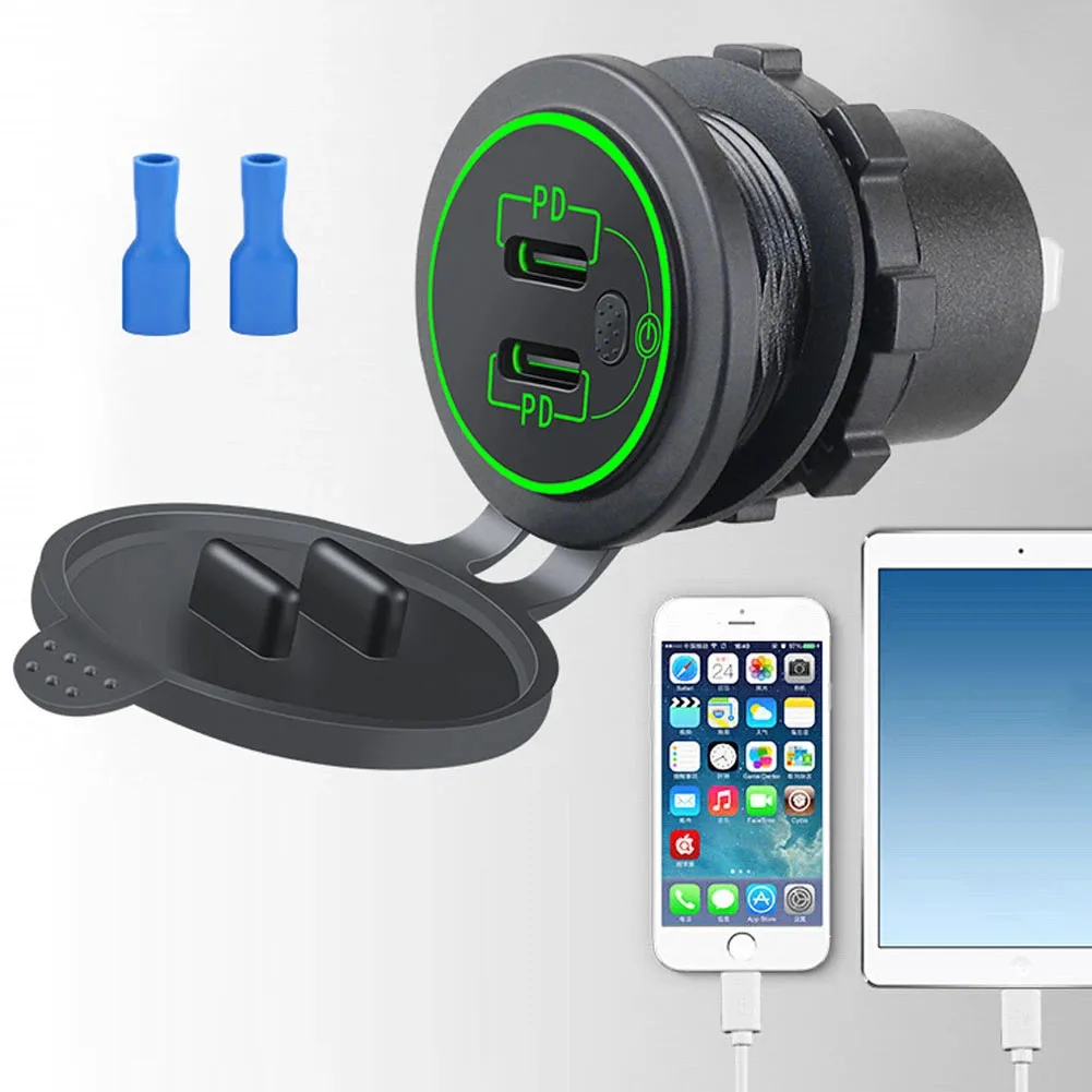 

Водонепроницаемая Автомобильная розетка с выключателем, 12 В, USB Тип C
