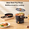 110V/220V Travel Rice Cooker Portable Split Frying Pan Electric Stew Soup Pot Boiler Cooking Skillet Mini Hotpot Food Steamer 2