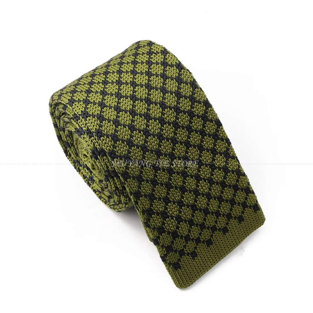 Men's Embroidered Striped Knit Slim Necktie – Stylish Designer Cravat