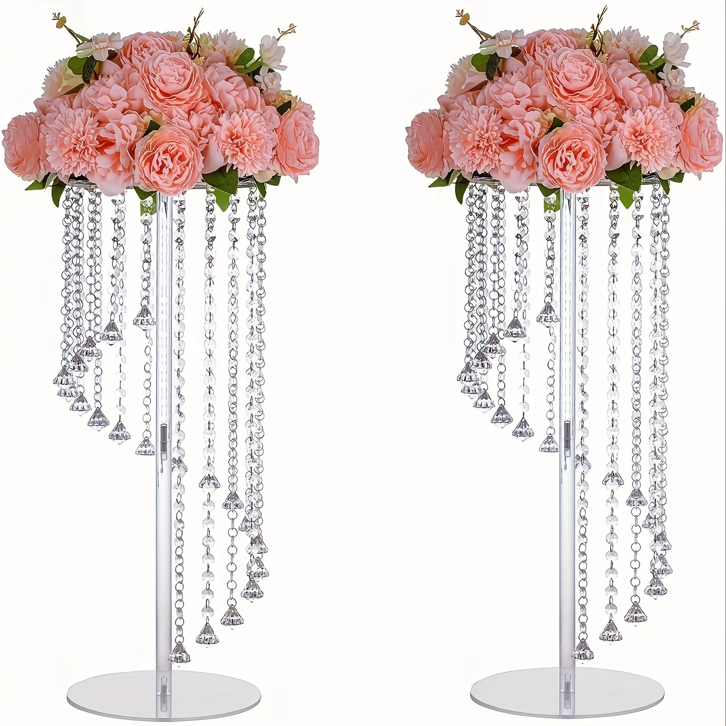 

2pc Clear Acrylic Flower Arrangement Table Centerpiece for Wedding Decor