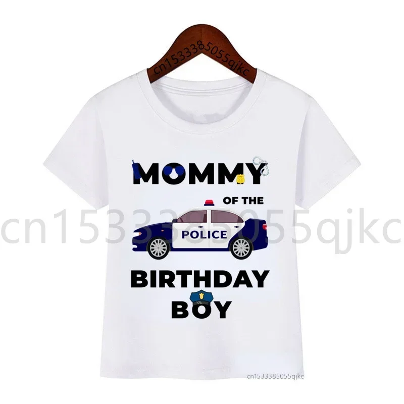 Policeman Car Family Matching Birthday Party Shirts Personalized Police T Shirts Boys Any Age Name My Kids Shirts T Shirts 3