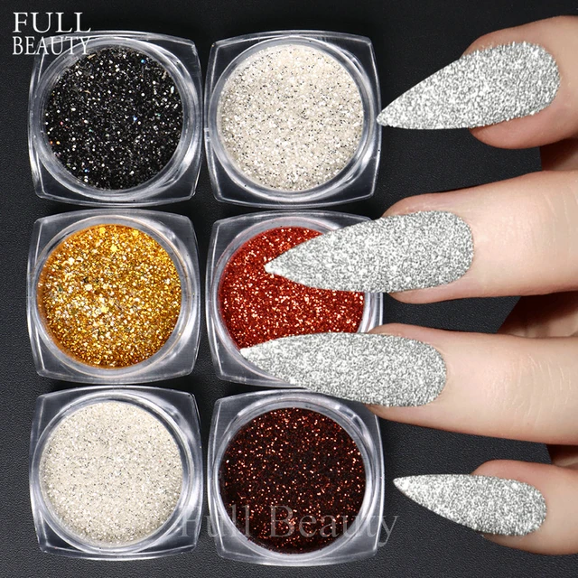 Holographic Flakes Nail Decoration  Holographic Glitter Powder Nail - 1  Set Laser - Aliexpress