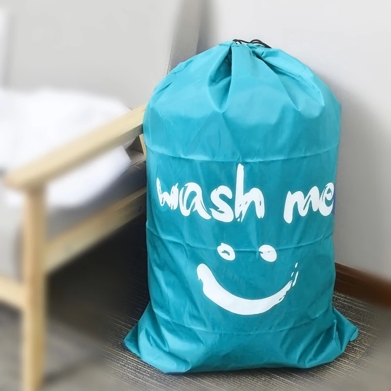 Laundry Bag Nylon Travel Storage Pouch Machine Washable Dirty Clothes Organizer Folding Wash Drawstring Bathroom Accessories