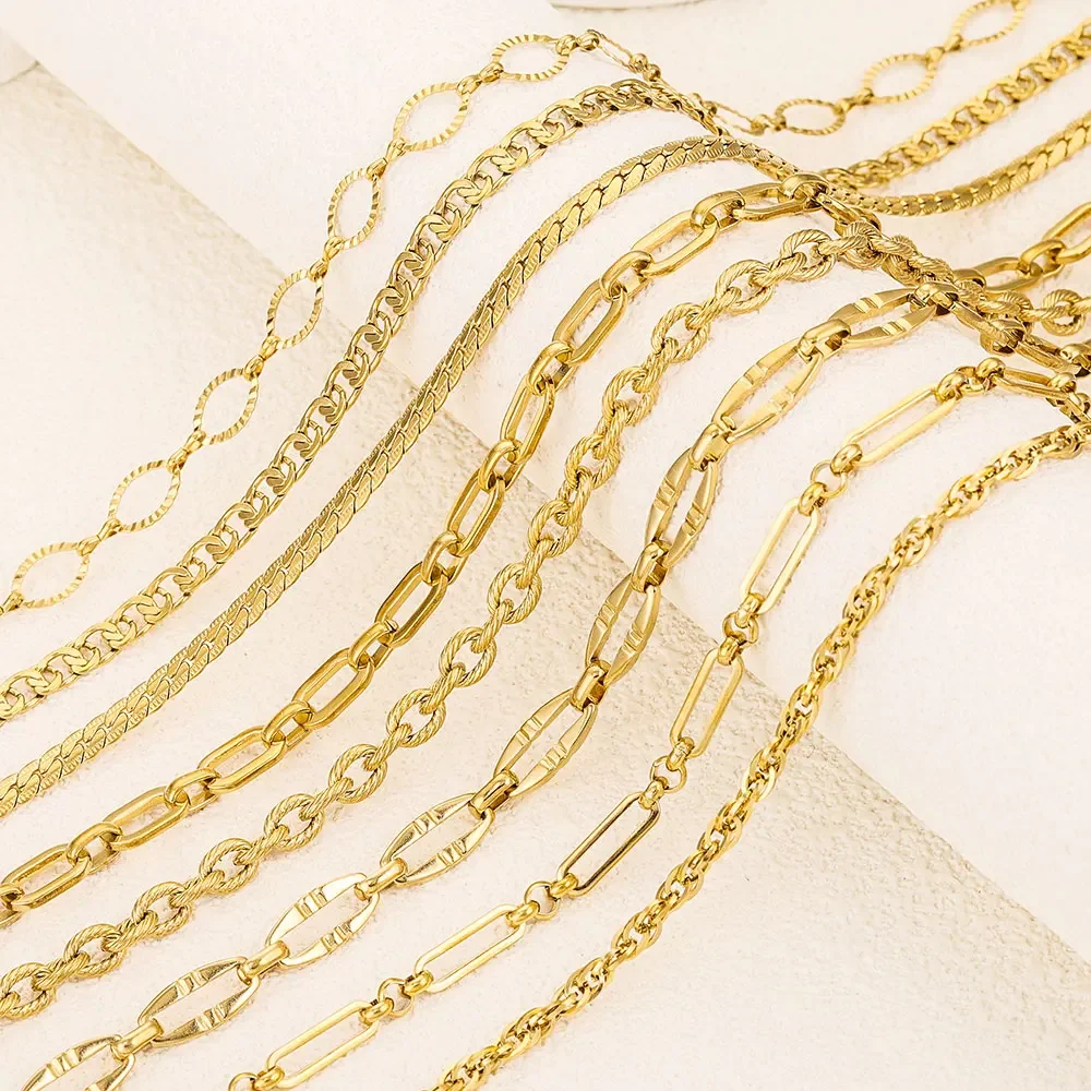 Stainless Steel Chains DIY Jewelry Materials for Necklace Bracelet 1 Meter