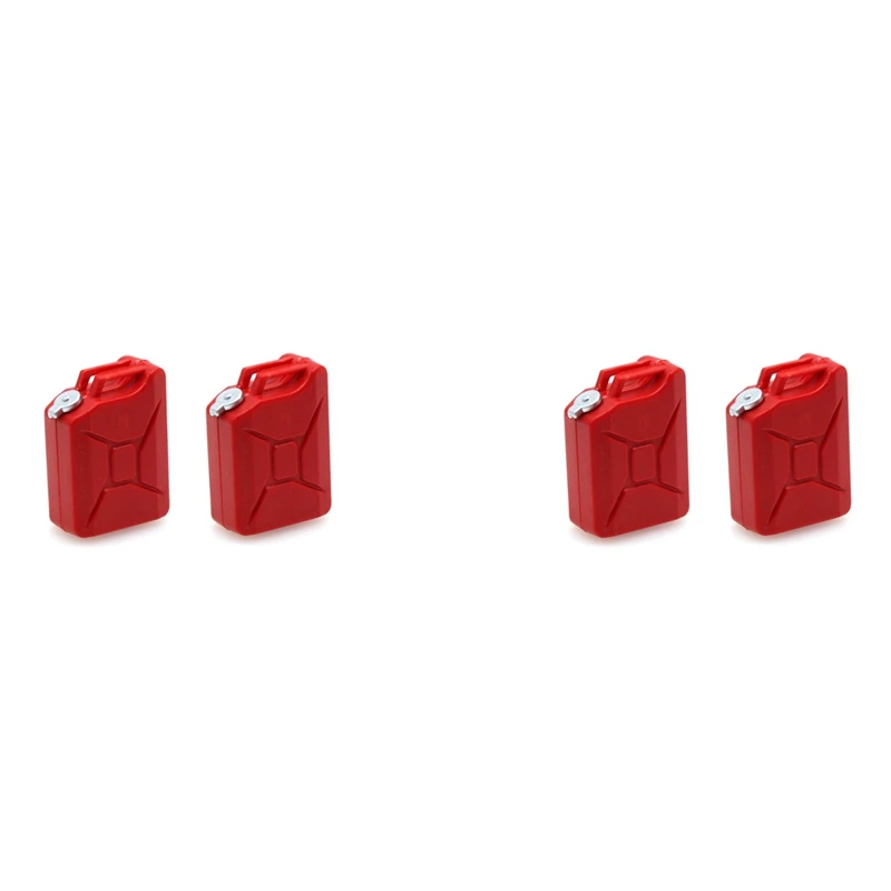 

4Pcs Mini Simulation Fuel Tank Decoration Tools For 1/8 1/10 RC Crawler Car Axial SCX10 Traxxas TRX4 RC4WD D90,Red