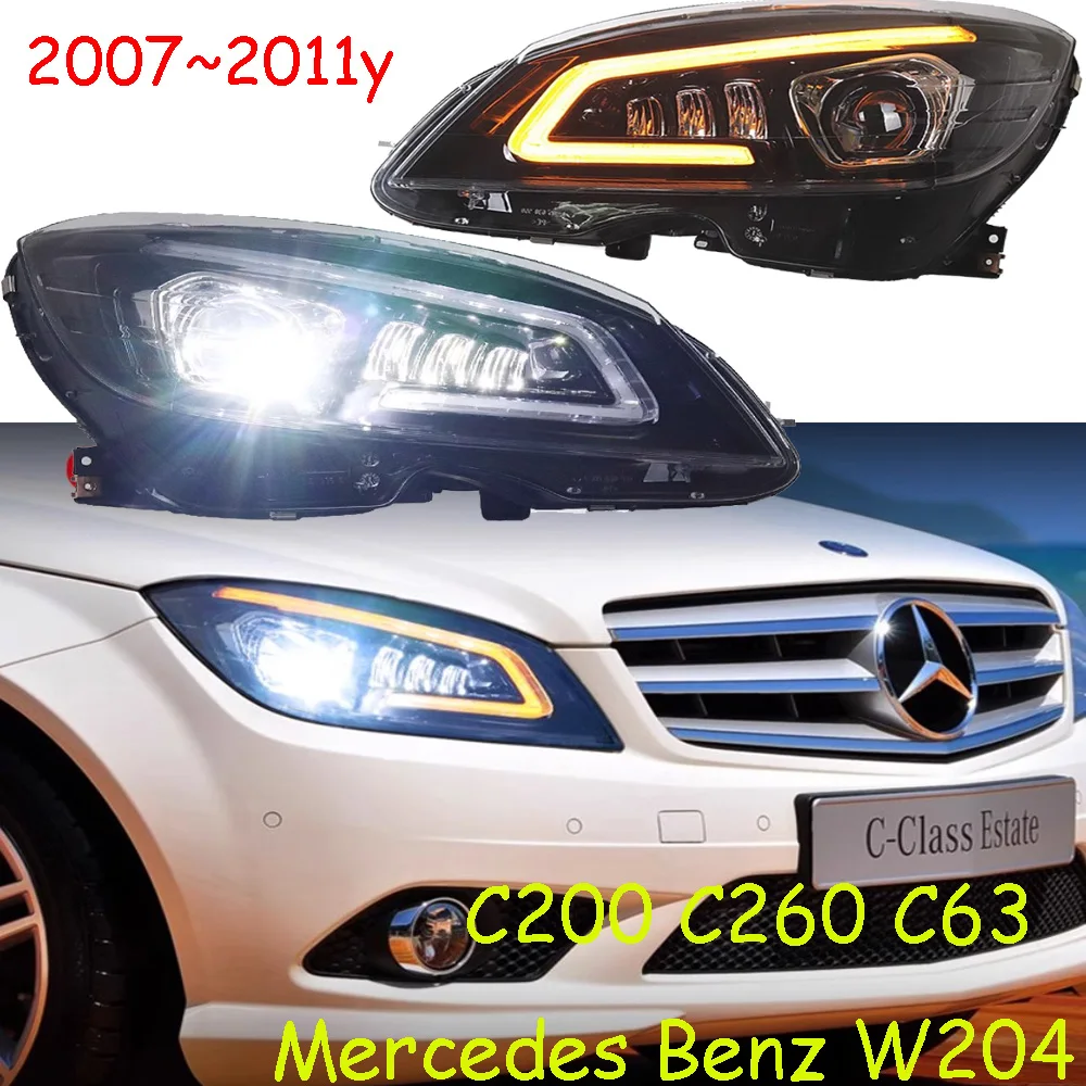

Автомобильный бампер, налобный фонарь для Mercedes Benz W204, фара C200, C260, C63 2007 ~ 2011y, задний свет для Benz, дневные ходовые фонари