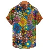 Oversized Shirt Hawaiian Beach Holiday Flower Painting Pattern Summer Casual Man Top Breathable Mens Design Clothing New 1