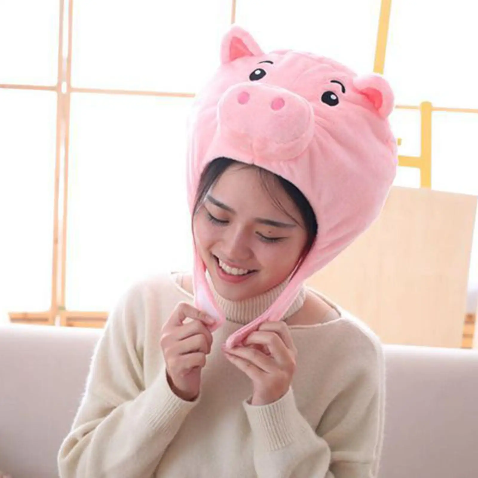 Novelty Pig Hat Cosplay Kids Adult Animal Photo Props Dress up Party Costume