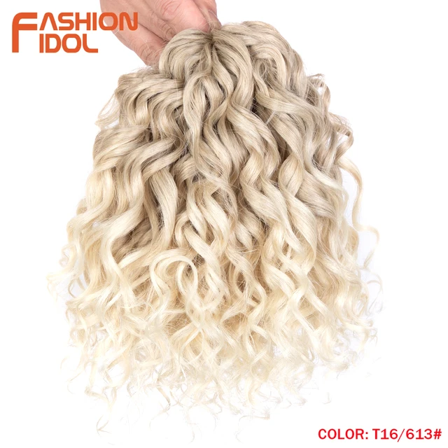 10 Inches Deep Wavy Twist Crochet Hair Synthetic Afro Curly Hair Crochet Braids High Temperature Fiber Braiding Hair Extensions T16-613